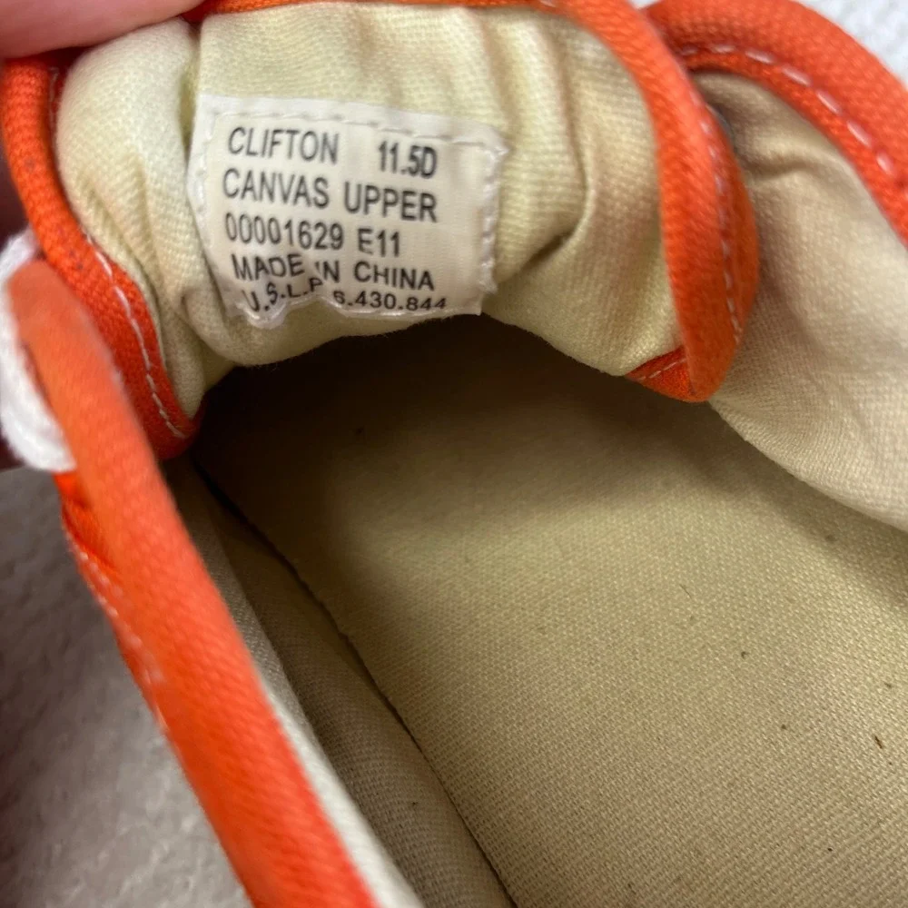 Polo Ralph Lauren Clifton Mens Orange Canvas Low Top Sneakers 11.5D 00001629 E11